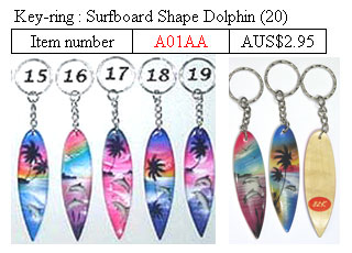 Surfboard Key Chain Dolphin Picture